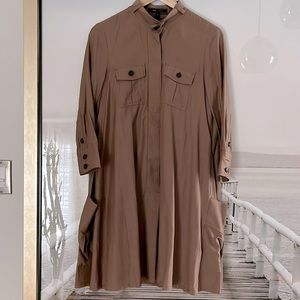 NWT BCBGMAXAZRIA DRESS -MIDI LIGHT BROWN